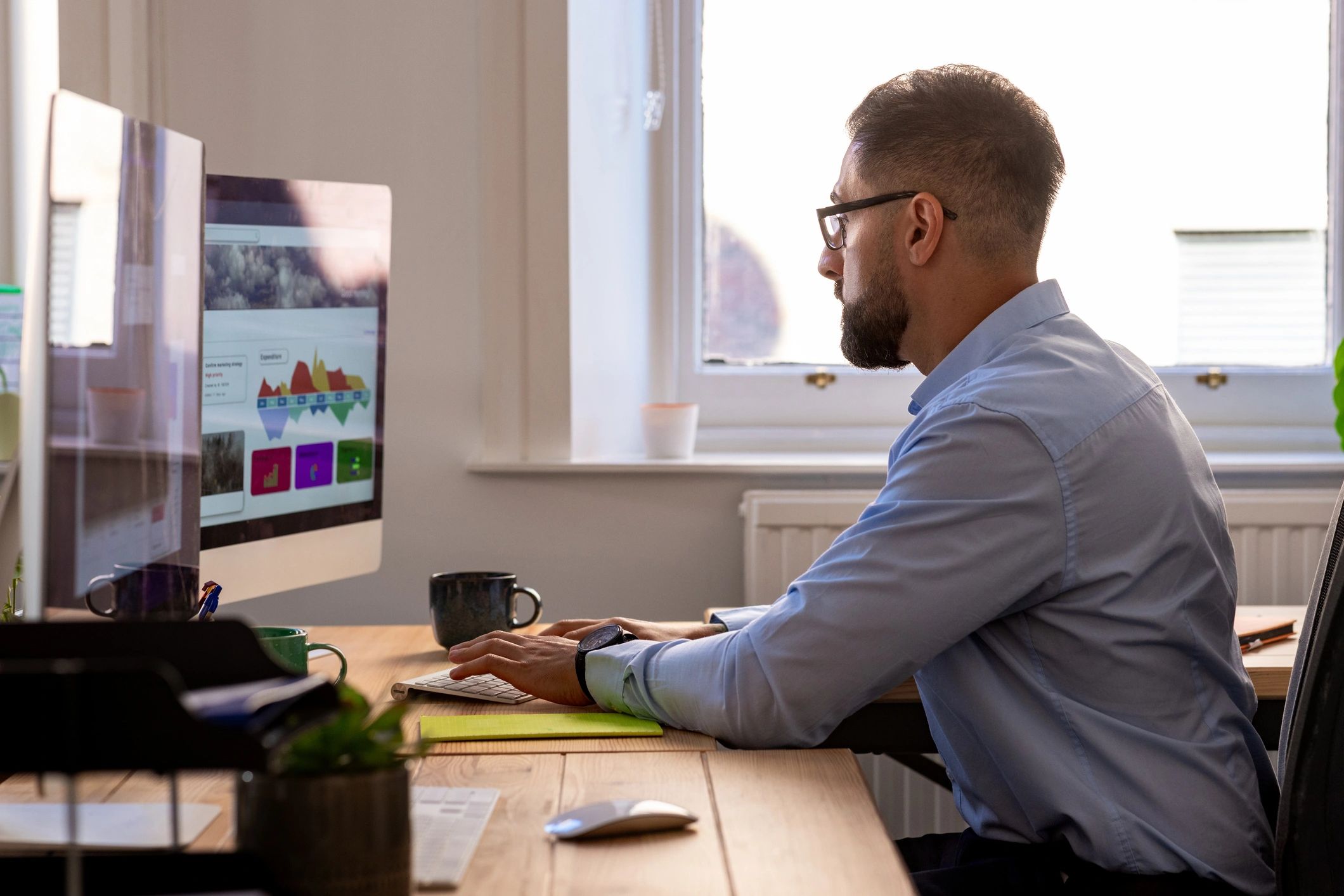Home office desk setup representing improved Wi-Fi and productivity